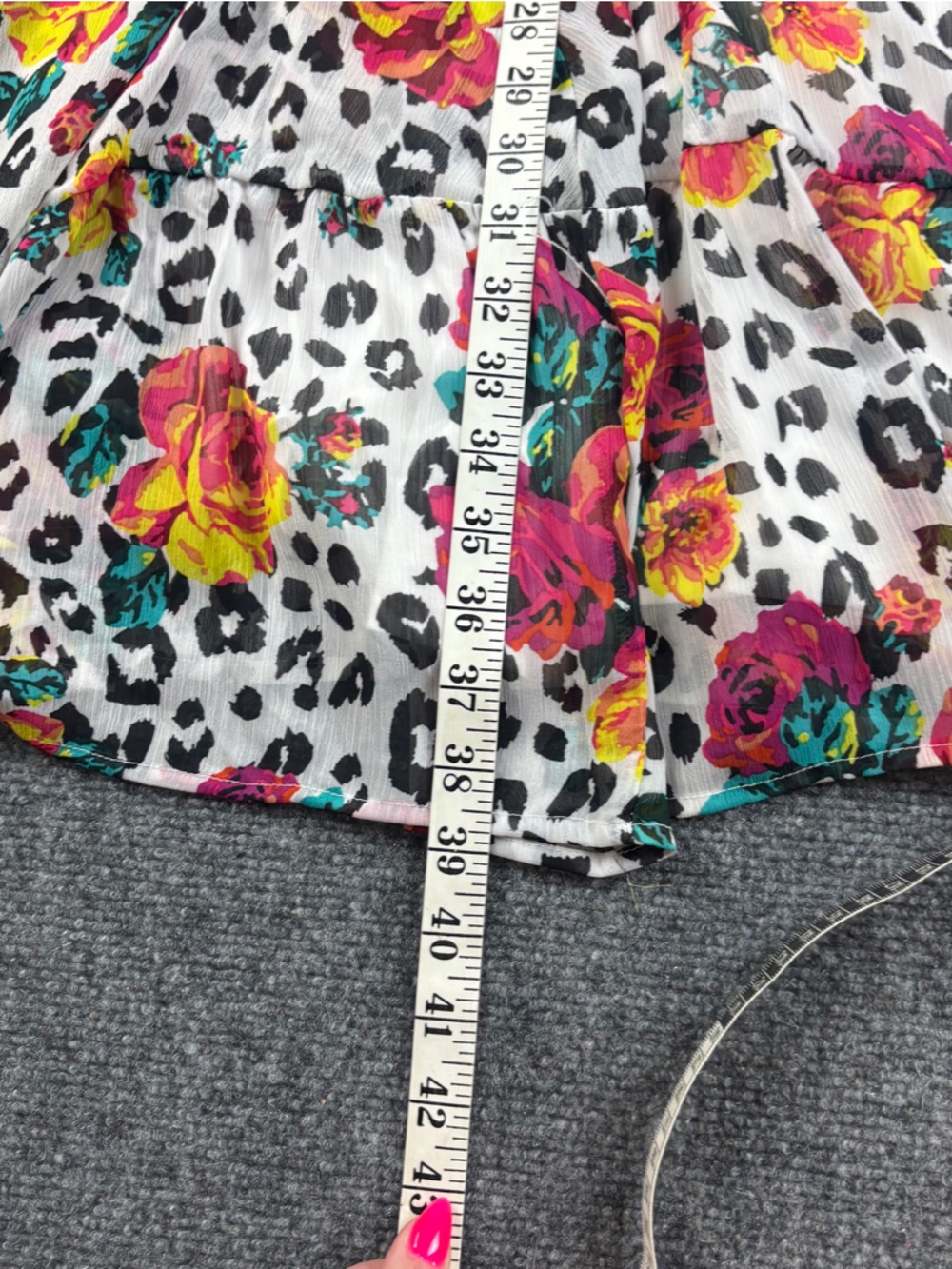 TORRID x Betsey Johnson Women’s White Leopard Floral Chiffon Dress size:: 5 - Picture 6 of 11
